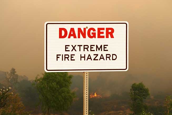 Danger Extreme Fire Hazard Caution Sign
