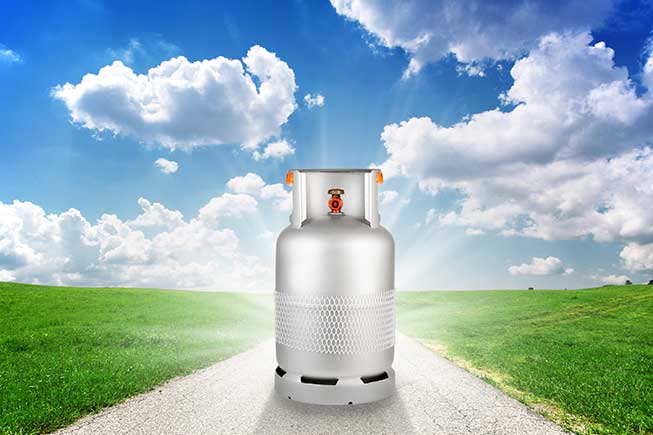 propane cylinder with environmental background