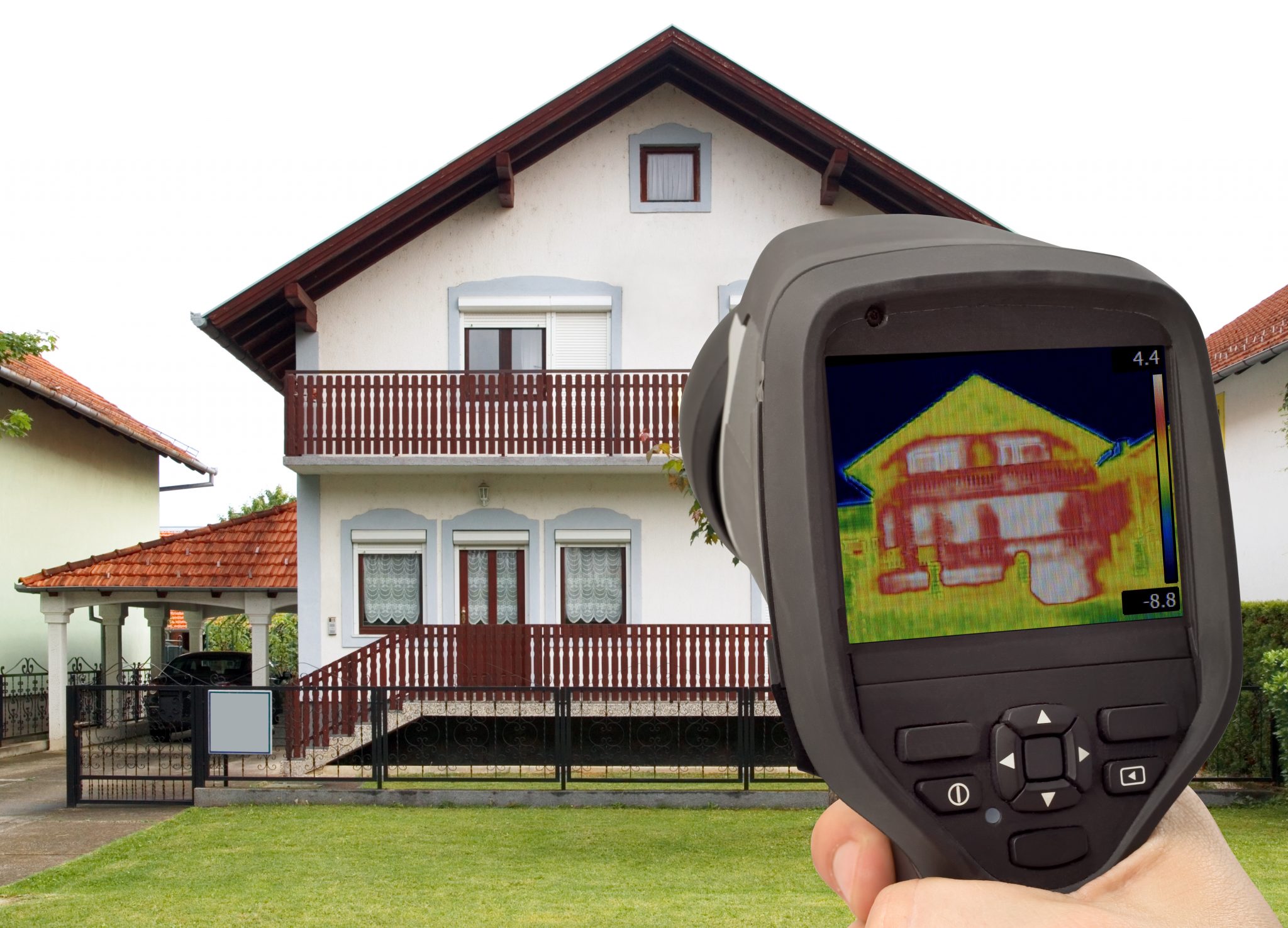 Thermal heat loss detection on a home.